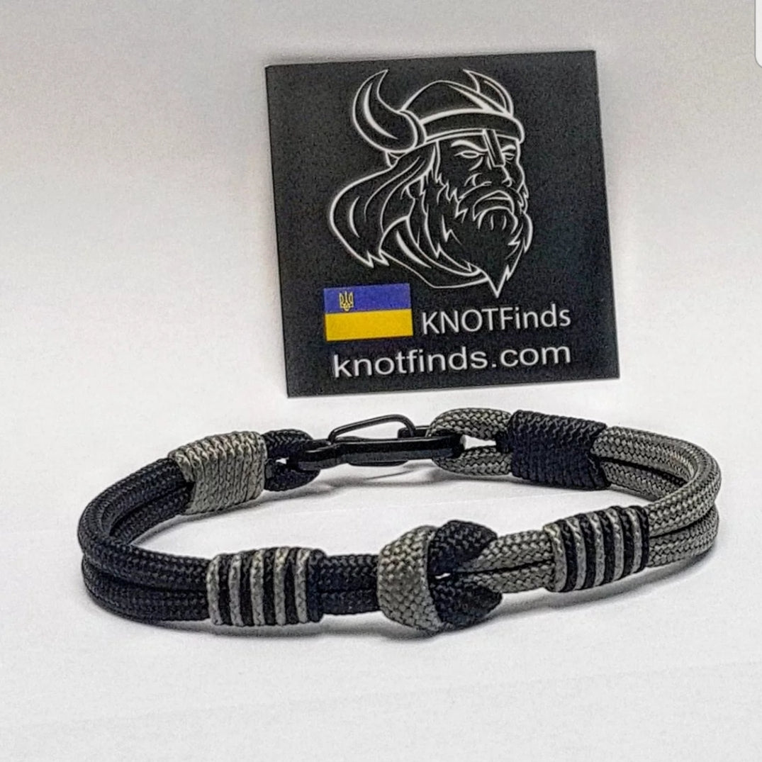 RAVEN Paracord Bracelet with Carabiner | Handmade Viking-Style Unisex Bracelet | Personalized Gift for Him or Her | Biker Bracelet | Water-Resistant