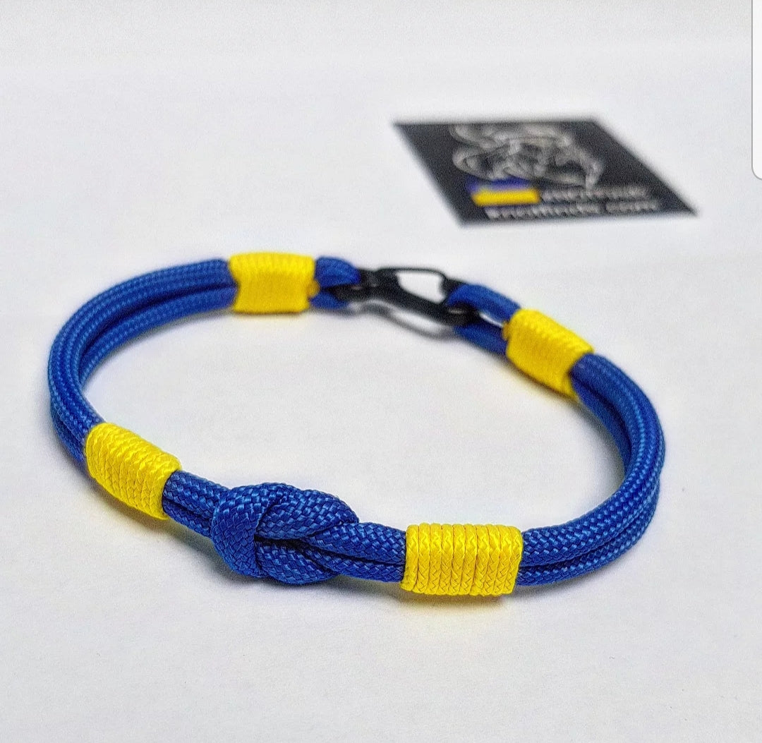 Ukrainian bracelet. Thin paracord bangle. Ukrainian symbol. Glory to Ukraine.