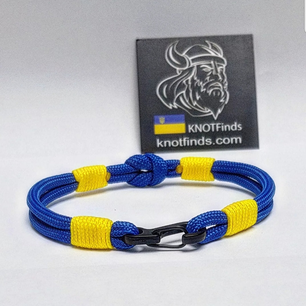Ukrainian bracelet. Thin paracord bangle. Ukrainian symbol. Glory to Ukraine.