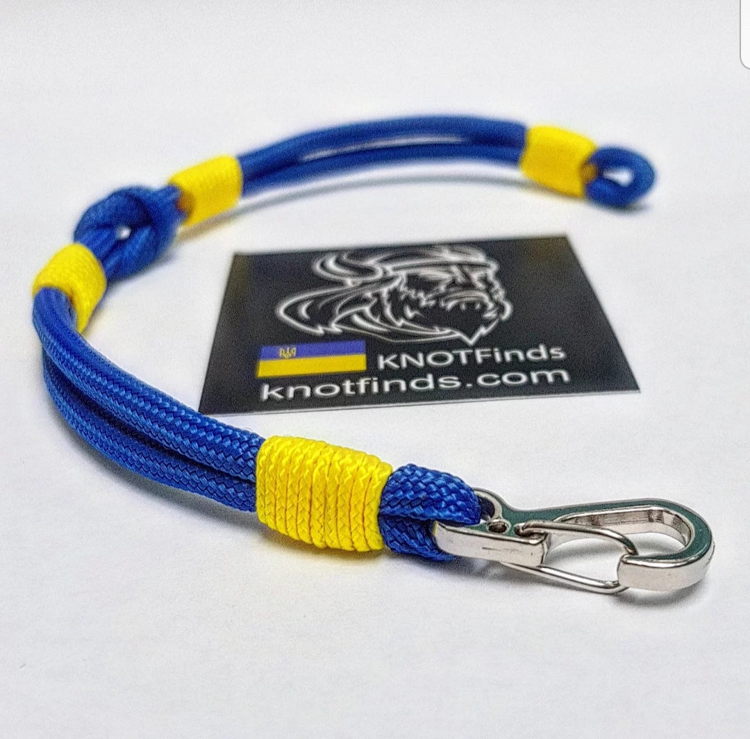 πΊπ¦ Handmade Ukrainian Paracord Bracelet β Thin Military Bangle with Carabiner | Glory to Ukraine Symbol | Waterproof Survival Rope Bracelet for Men & Women