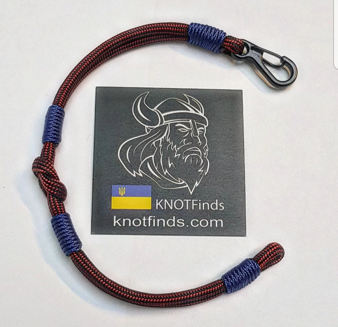 Handmade Paracord Bracelet – Bloody stripe & Navy blue | Unisex Surfer Style Bracelet | Waterproof Adventure Accessory | Custom Size Gift for Him & Her