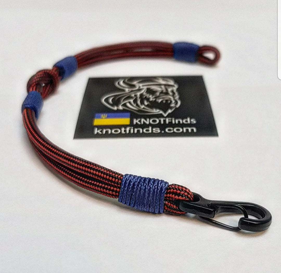 Handmade Paracord Bracelet – Bloody stripe & Navy blue | Unisex Surfer Style Bracelet | Waterproof Adventure Accessory | Custom Size Gift for Him & Her