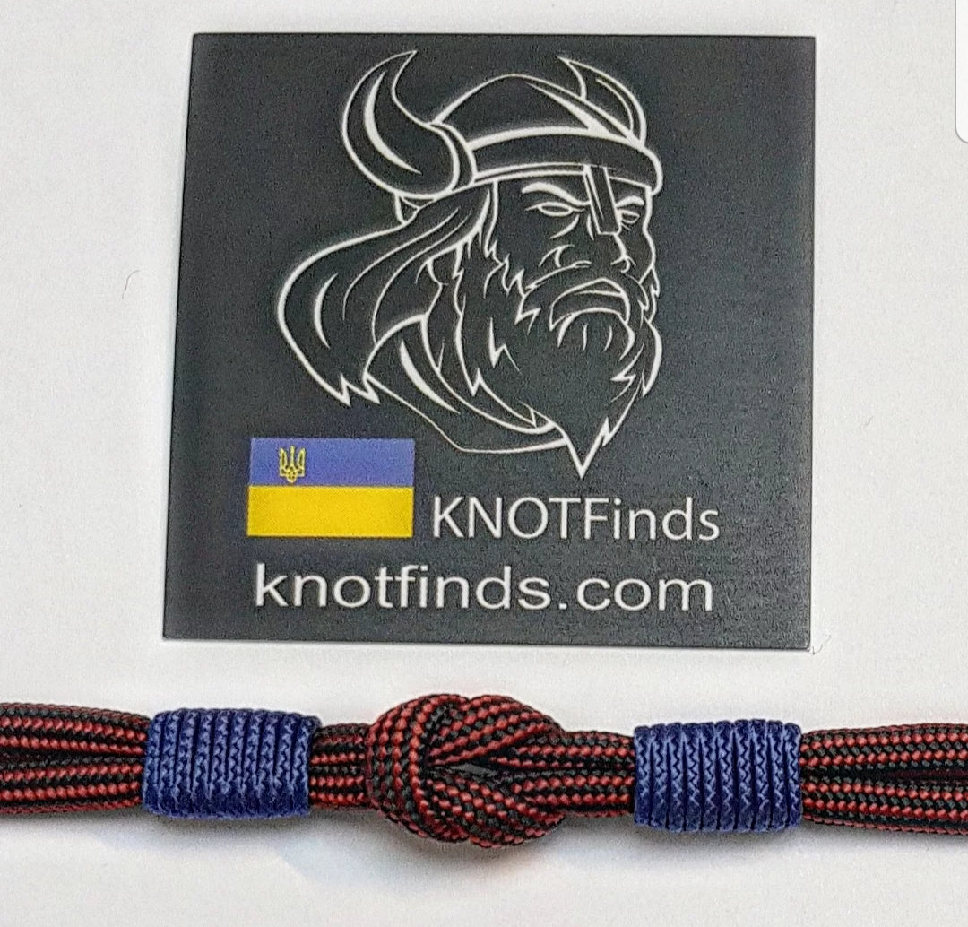 Handmade Paracord Bracelet – Bloody stripe & Navy blue | Unisex Surfer Style Bracelet | Waterproof Adventure Accessory | Custom Size Gift for Him & Her