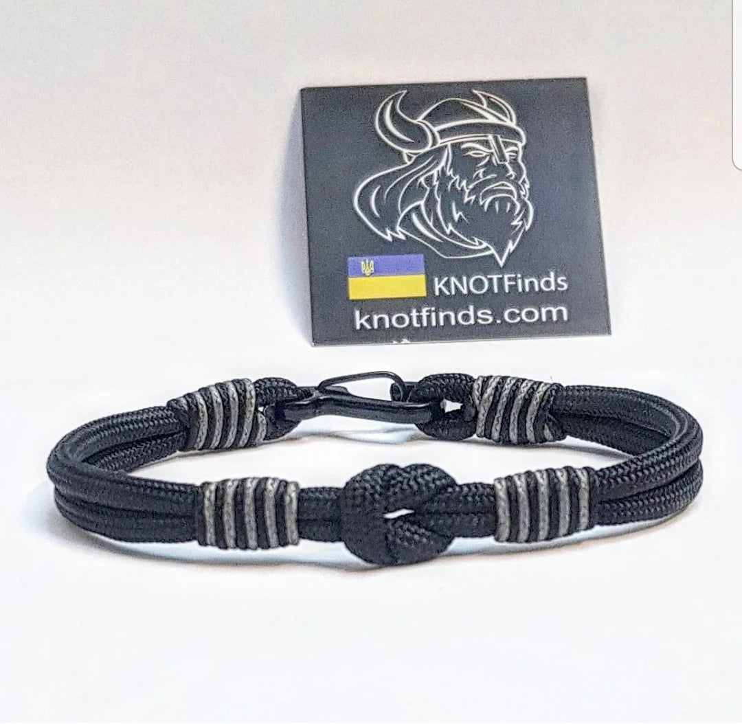 Black Prince Paracord Bracelet with Carabiner | Handcrafted Viking Bracelet Unisex | Personalized Gift for Him or Her | Biker Bracelet | Waterproof