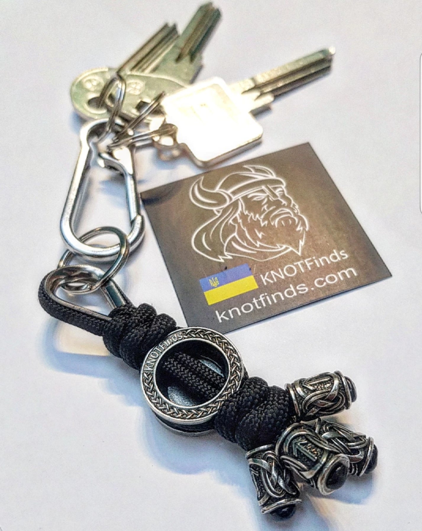 Handmade Stainless Steel Helm of Awe Keychain – Viking Protection Amulet, Norse Mythology Talisman, Unique Gift for Men and Women