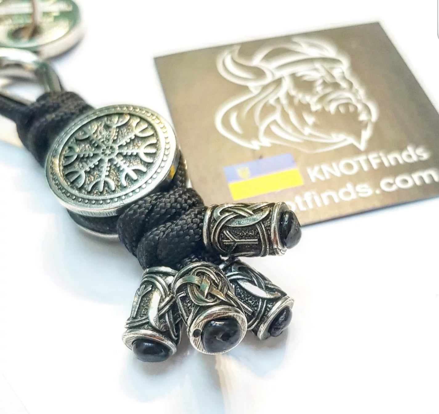 Handmade Stainless Steel Helm of Awe Keychain – Viking Protection Amulet, Norse Mythology Talisman, Unique Gift for Men and Women