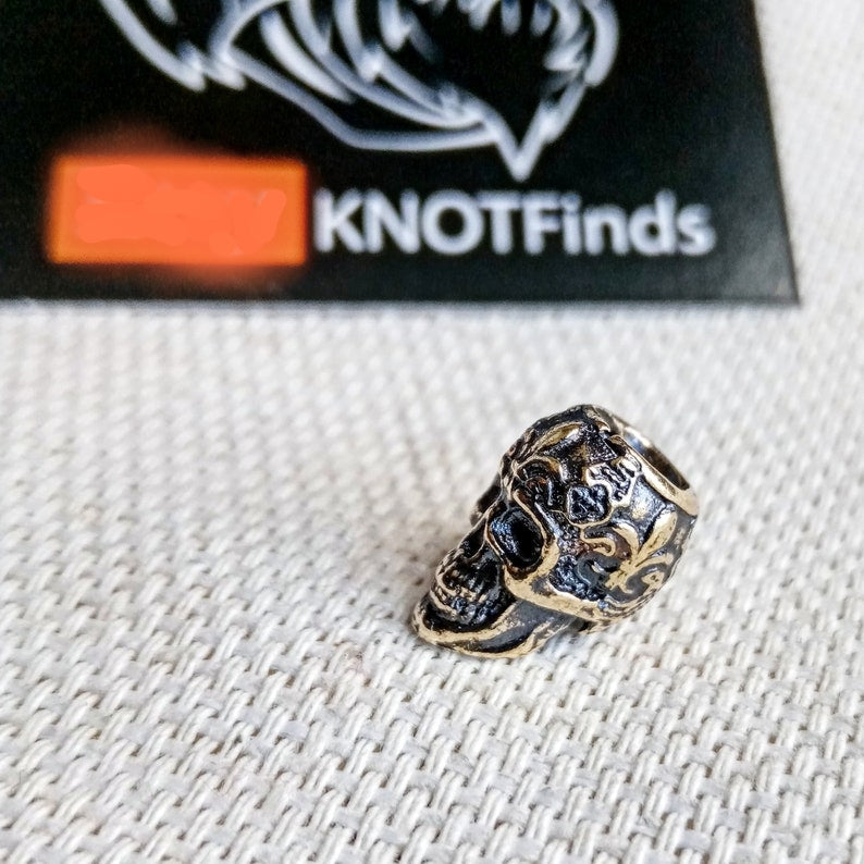 Brass Skull Bead: Viking Paracord Jewelry