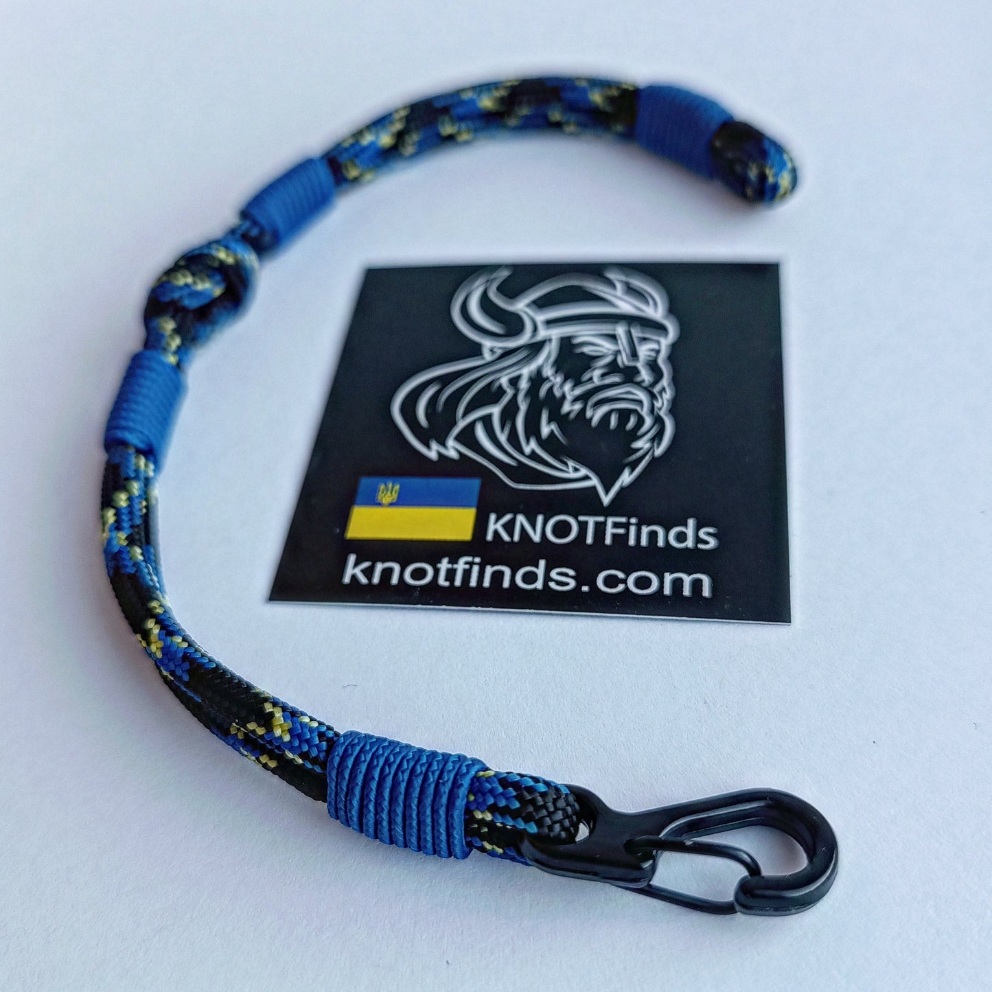 Thin paracord bracelet. Ukrainian night color. Military bangle. Brutally accessory. Unusual bangle color.