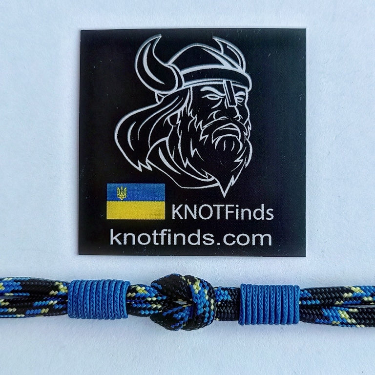 Thin paracord bracelet. Ukrainian night color. Military bangle. Brutally accessory. Unusual bangle color.