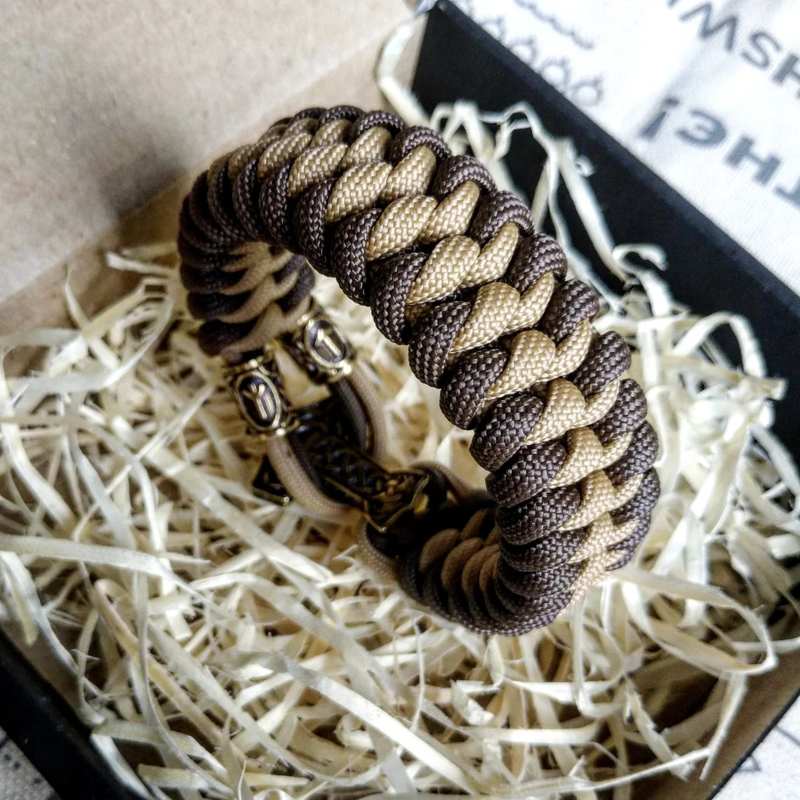 Viking bracelet / Thor's Hammer / Scandinavian jewelry / gift for him / paracord bracelet / parachute cord / viking cuff / biker bangle