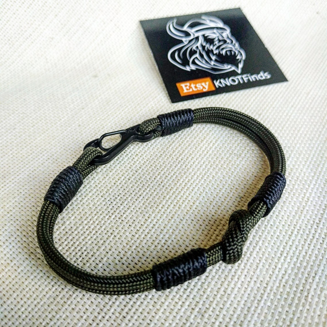 Unloading camp bangle. Thin military bracelet. Bangle rope. Army style.