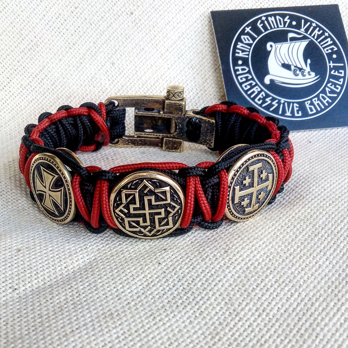 Templar bracelet / paracord bracelet / gift for him / illuminati items