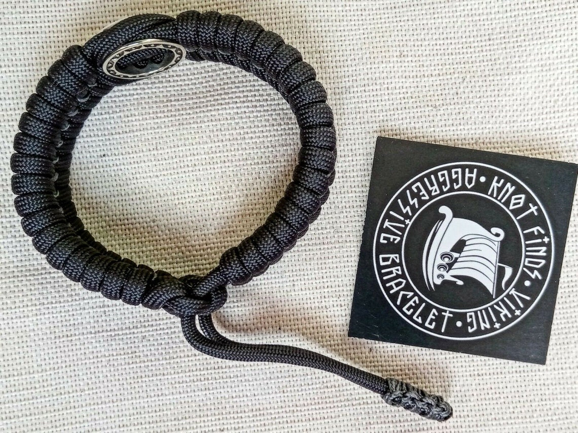Paracord bracelet with bead VALKYRIE. Mad Max style.