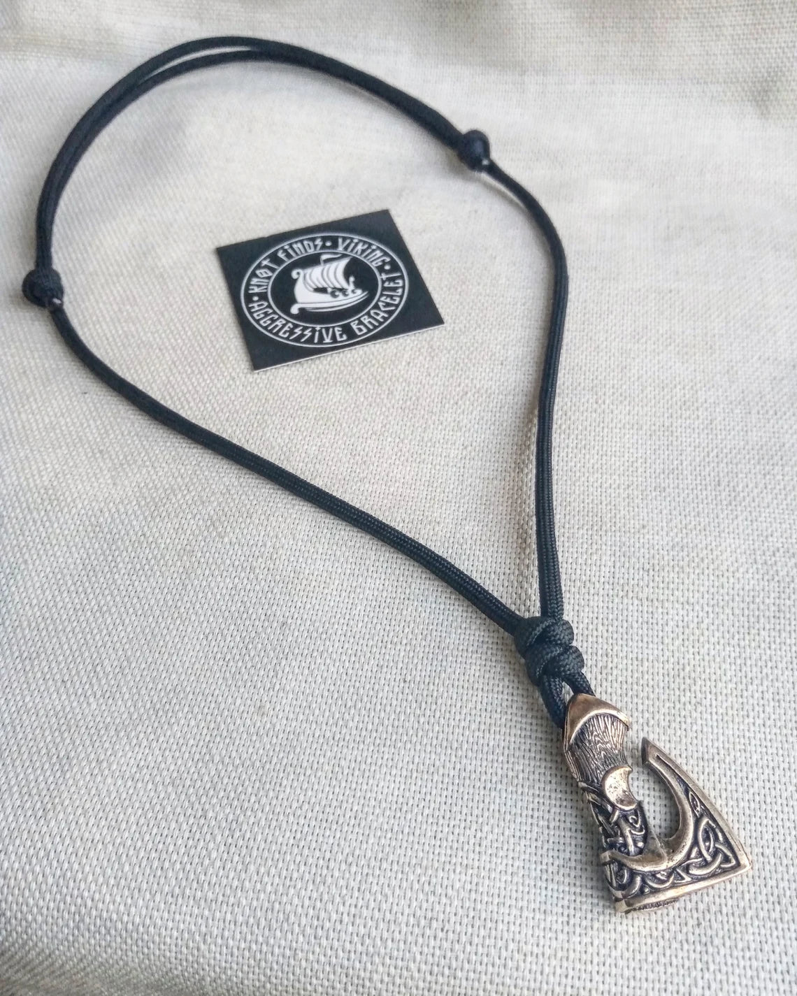 Men's necklace. Paracord necklace with pendant. Necklace Mjolnir. Celtic knot. Northern necklace.