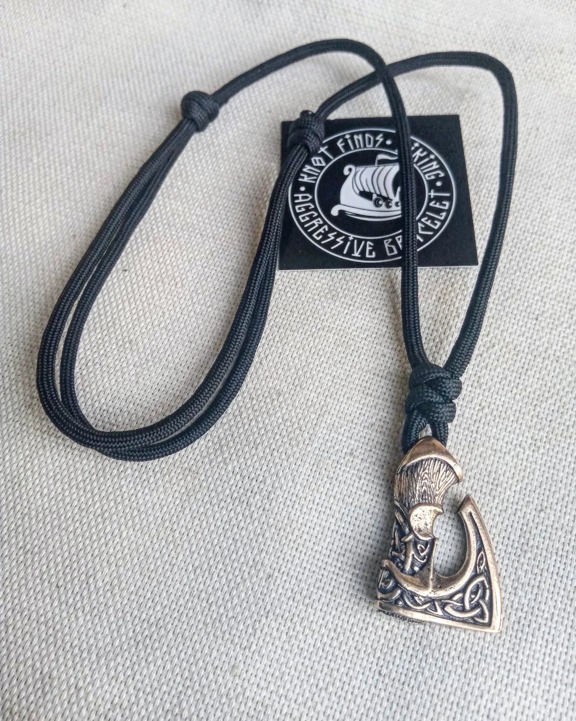 Men's necklace. Paracord necklace with pendant. Necklace Mjolnir. Celtic knot. Northern necklace.