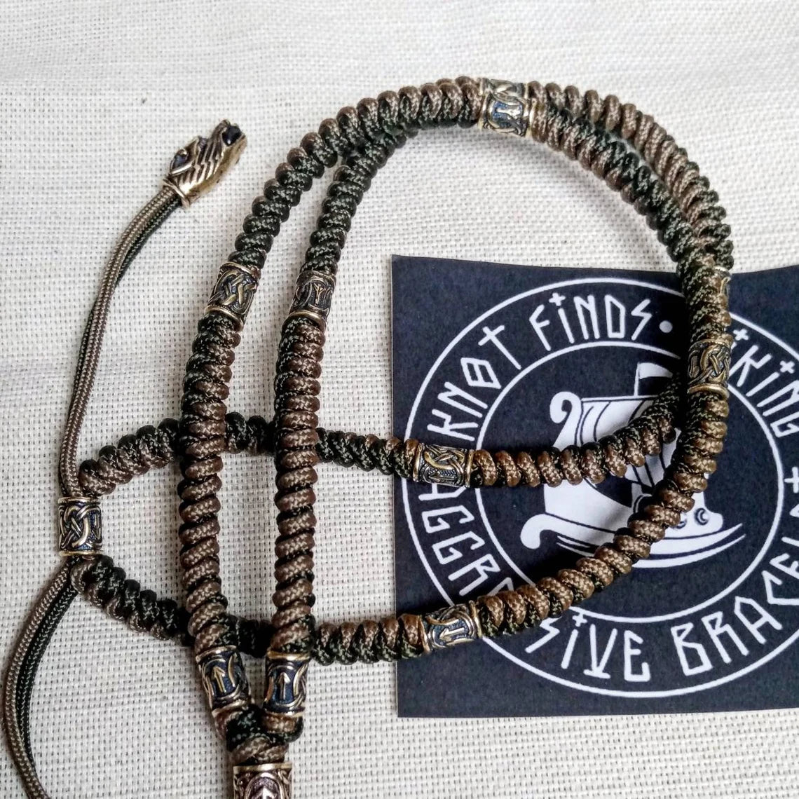 Mens necklace. Paracord necklace with beads. Mjolnir necklace. Celtic knot.