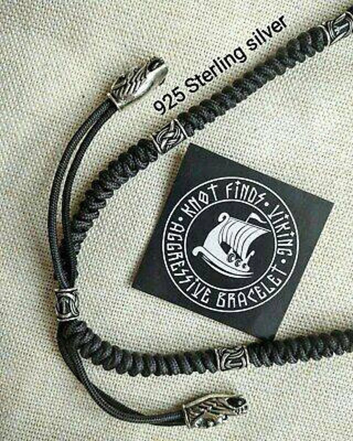 Mens necklace, 925 Sterling silver. Paracord necklace with beads. Mjolnir necklace. Celtic knot.
