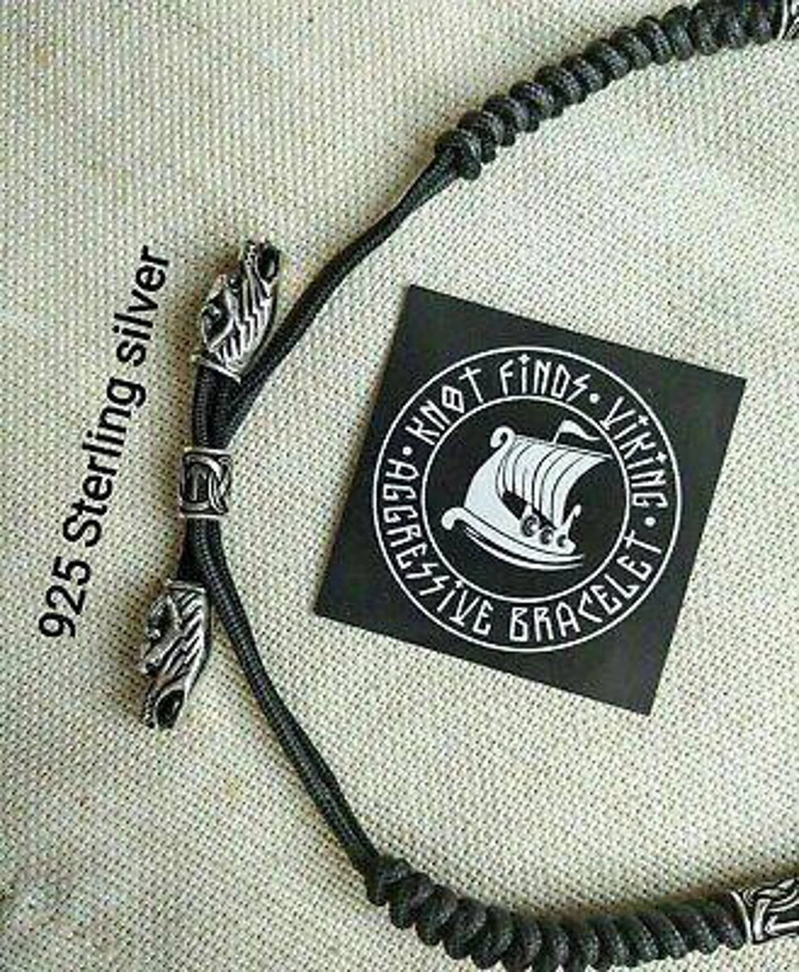 Mens necklace, 925 Sterling silver. Paracord necklace with beads. Mjolnir necklace. Celtic knot.