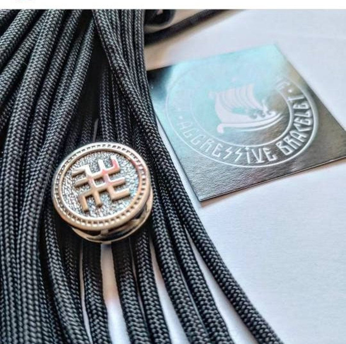 Steel Round Bead Svarog. Manual casting. Bead for Bracelet Viking Jewelry Men's Accessory.