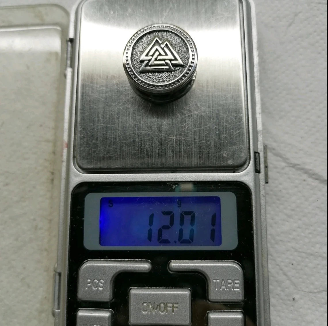 925 Sterling Silver Round Bead VALKNUT Bead for Bracelet Viking Jewelry Men's Accessory. Original author's products. Manual casting.