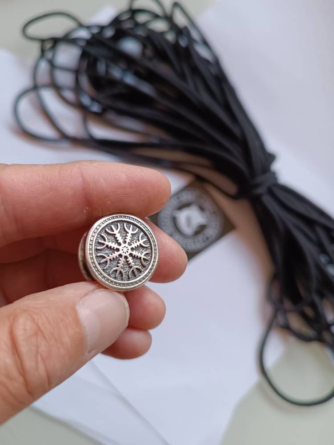 Steel Round Bead HORROR HELMET Bead for Bracelet Viking Jewelry Men's Accessory. Original author's products.