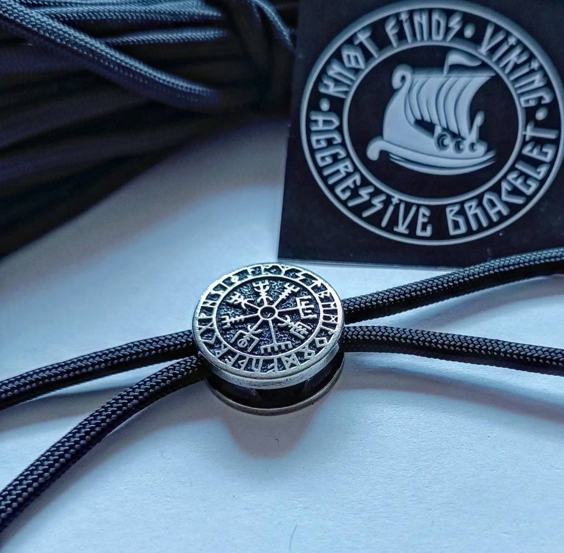 VEGVISIR Steel Round Bead Bead for Bracelet Viking Jewelry Men's Accessory. Original author's products.