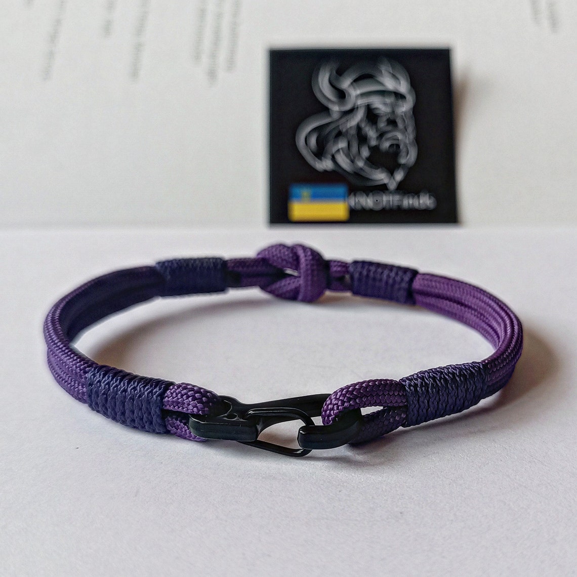 Thin purple bracelet. Mystical bracelet. Skydiving bangle. Surfer bracelet. Summer bangle. Beach accessory. Unusual bangle color.