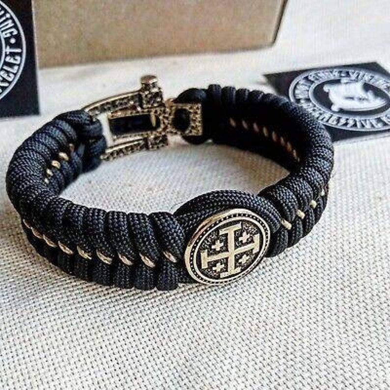 Bead JERUSALEM CROSS. Brass bead for Bracelet. Paracord beads. Manual casting. Protective amulet. Religious symbols.