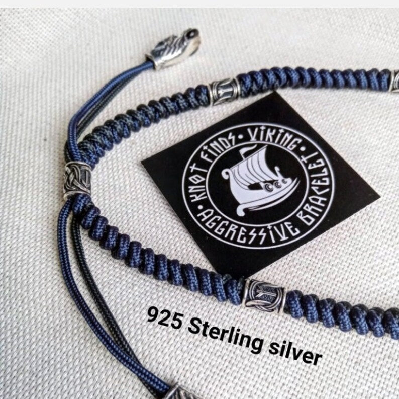 Viking necklace. Scandinavian 925 Sterling silver jewelry. Brutal mens accessories