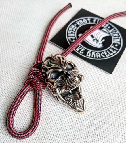 Lock for bracelet SKULL. The lock is made of brass. Great for weaving Viking style paracord. viking jewelry, hand casting