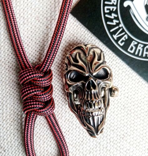 Lock for bracelet SKULL. The lock is made of brass. Great for weaving Viking style paracord. viking jewelry, hand casting