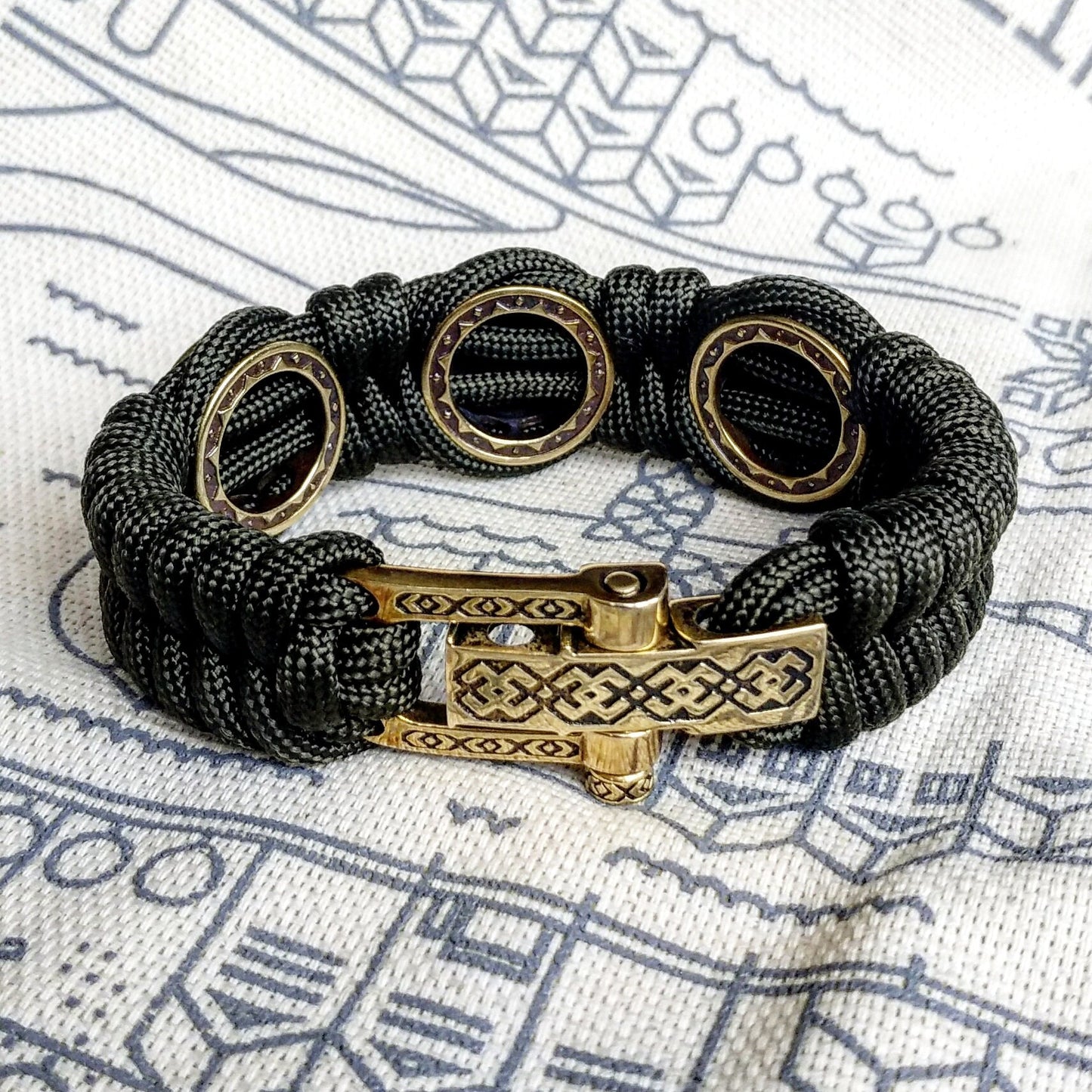 Viking bracelet / gift for him / paracord bracelet / parachute cord / viking cuff / biker bangle