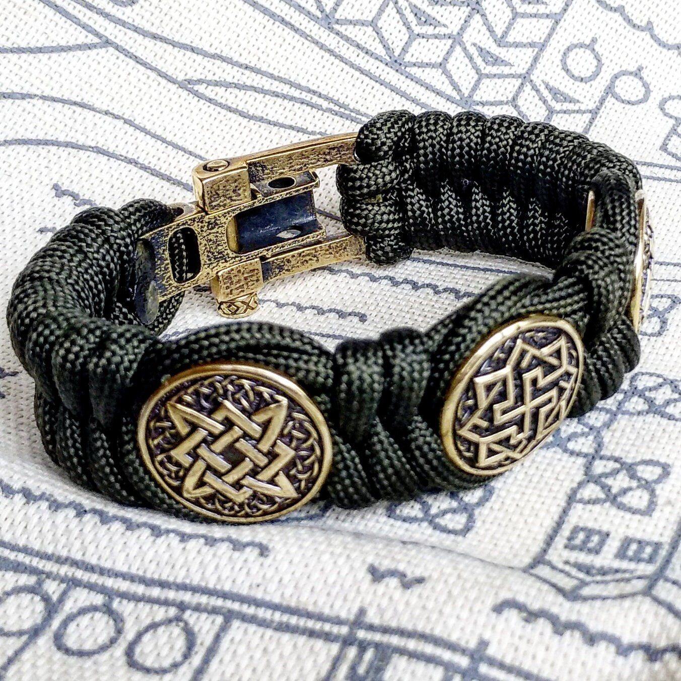 Viking bracelet / gift for him / paracord bracelet / parachute cord / viking cuff / biker bangle