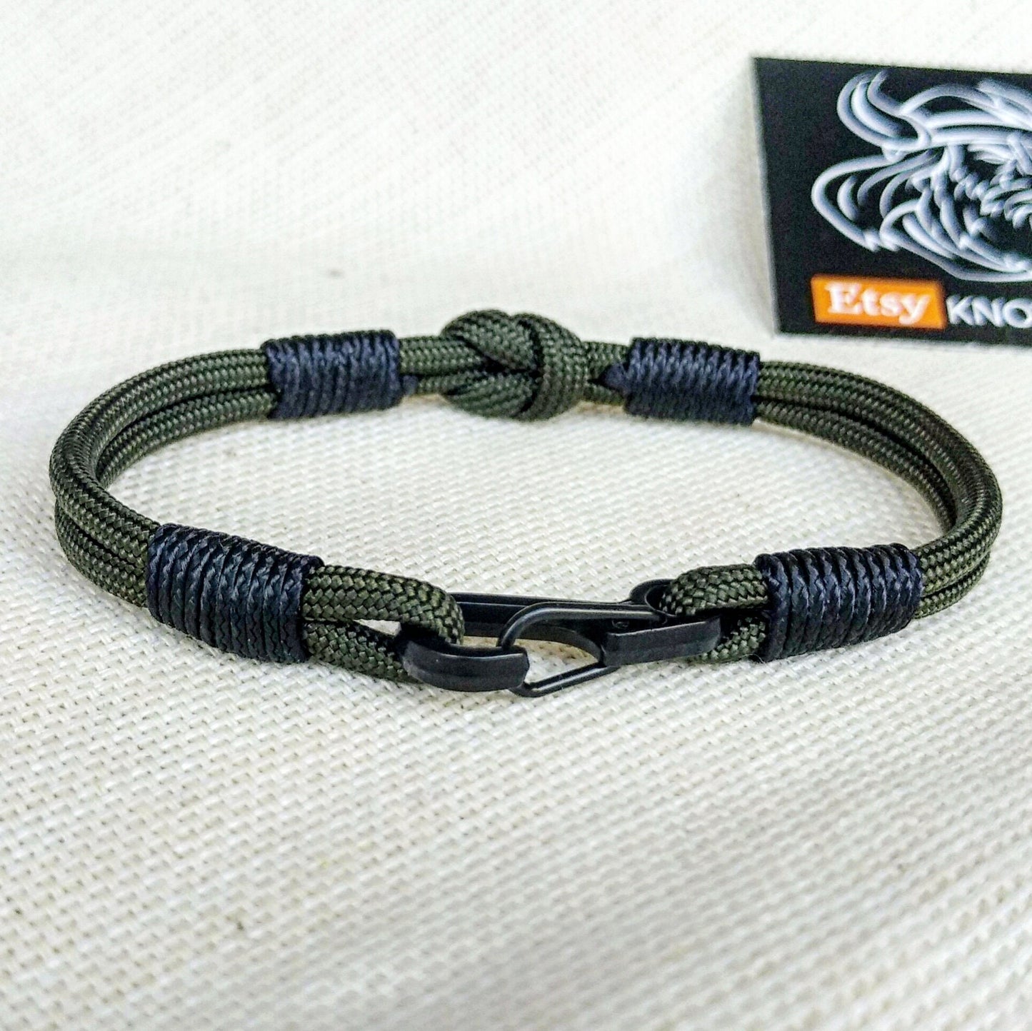 Unloading camp bangle. Thin military bracelet. Bangle rope. Army style.