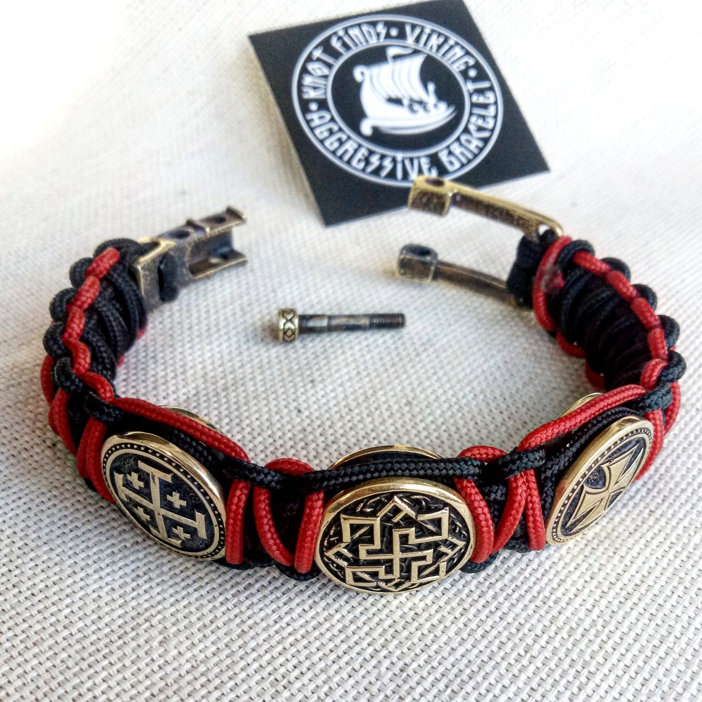 Templar bracelet / paracord bracelet / gift for him / illuminati items