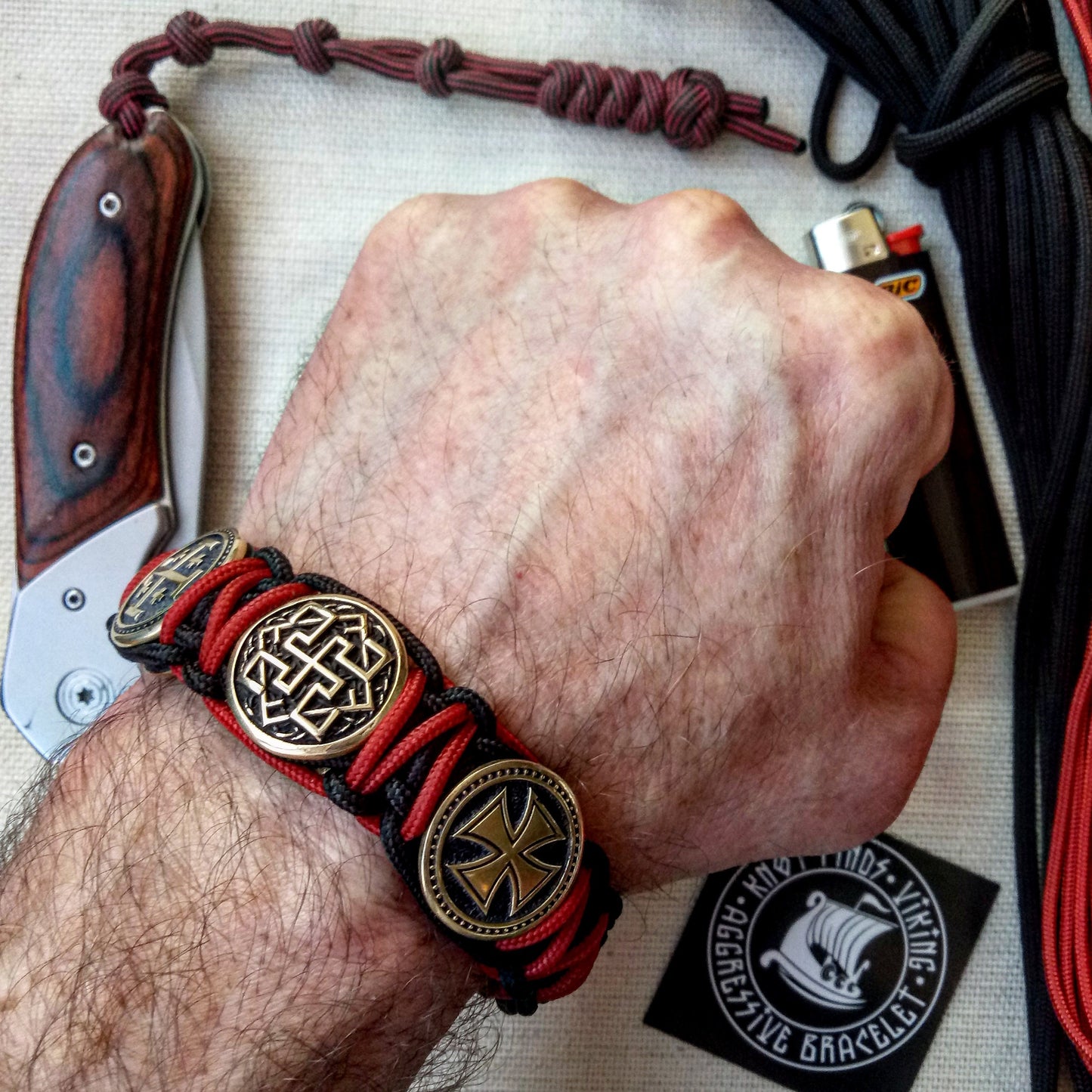 Templar bracelet / paracord bracelet / gift for him / illuminati items