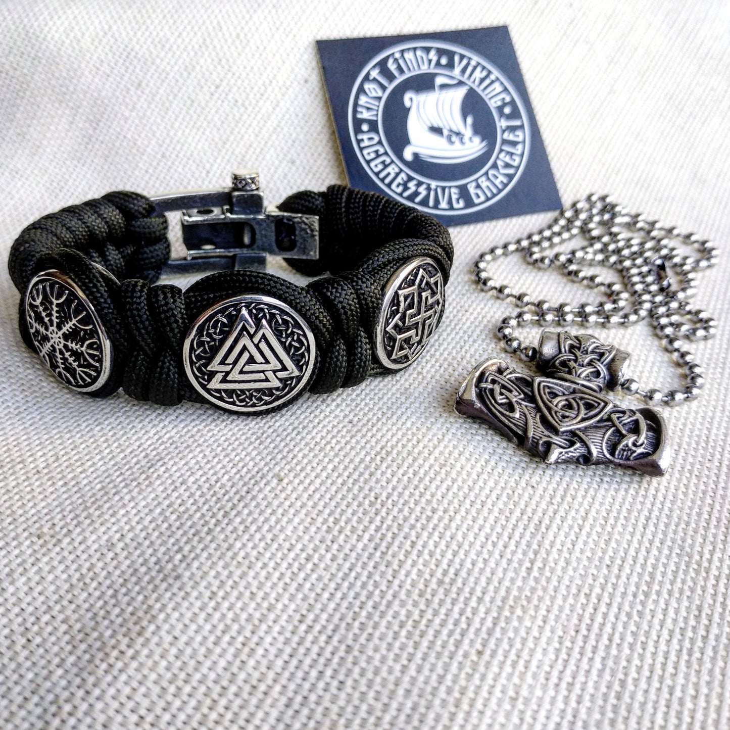 Silver 925 Sterling bracelet. Valknut. Valkyrie. Helmet Horror. Luxury paracord bracelet.Viking style.