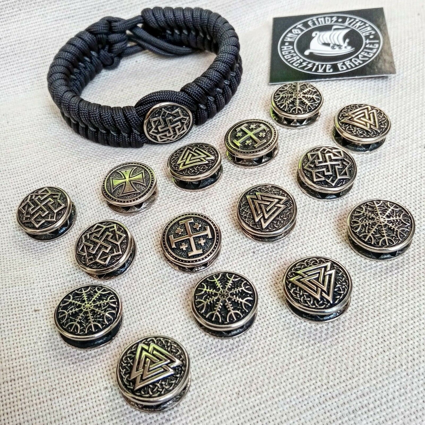 Paracord bracelet with bead VALKYRIE. Mad Max style.