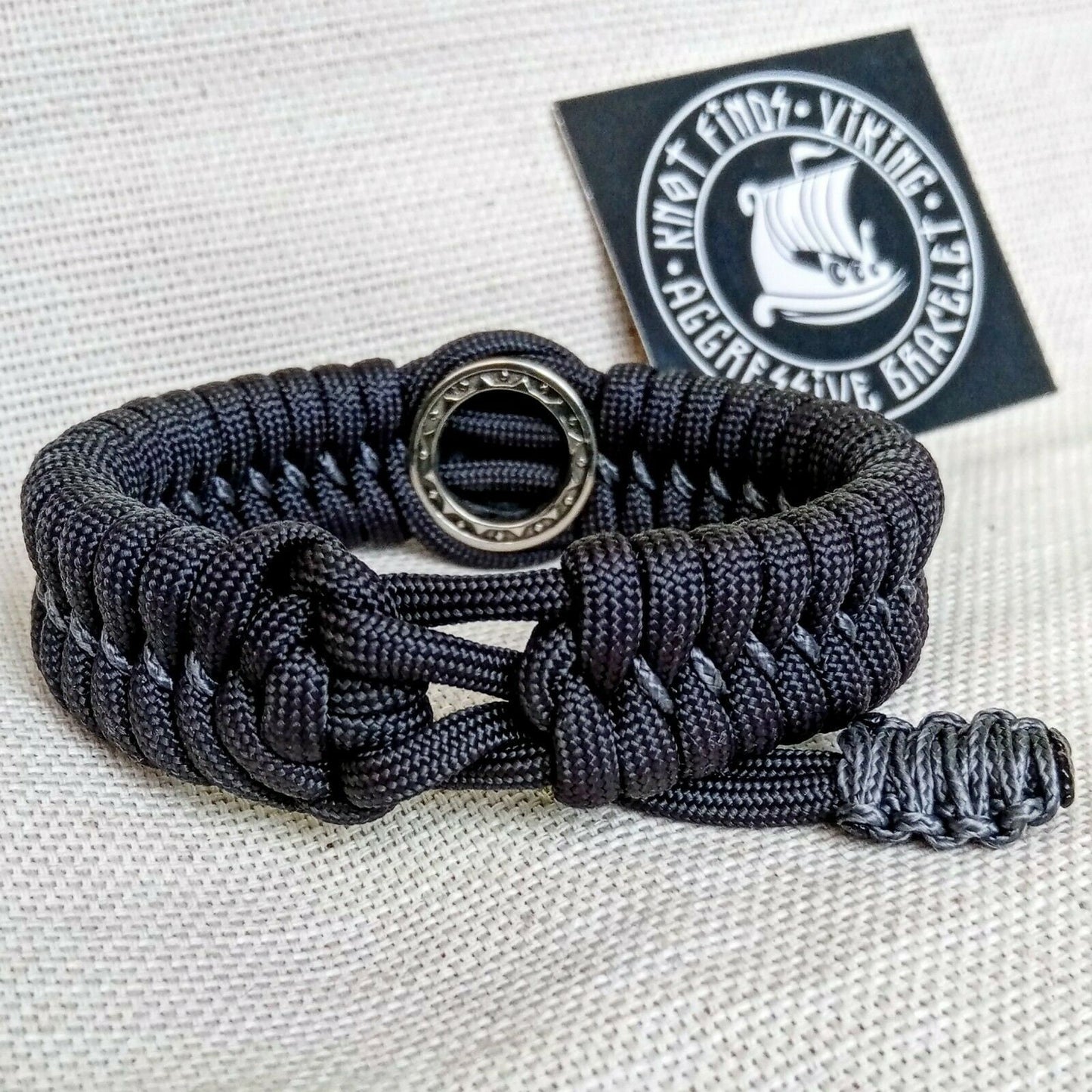 Paracord bracelet with bead VALKYRIE. Mad Max style.