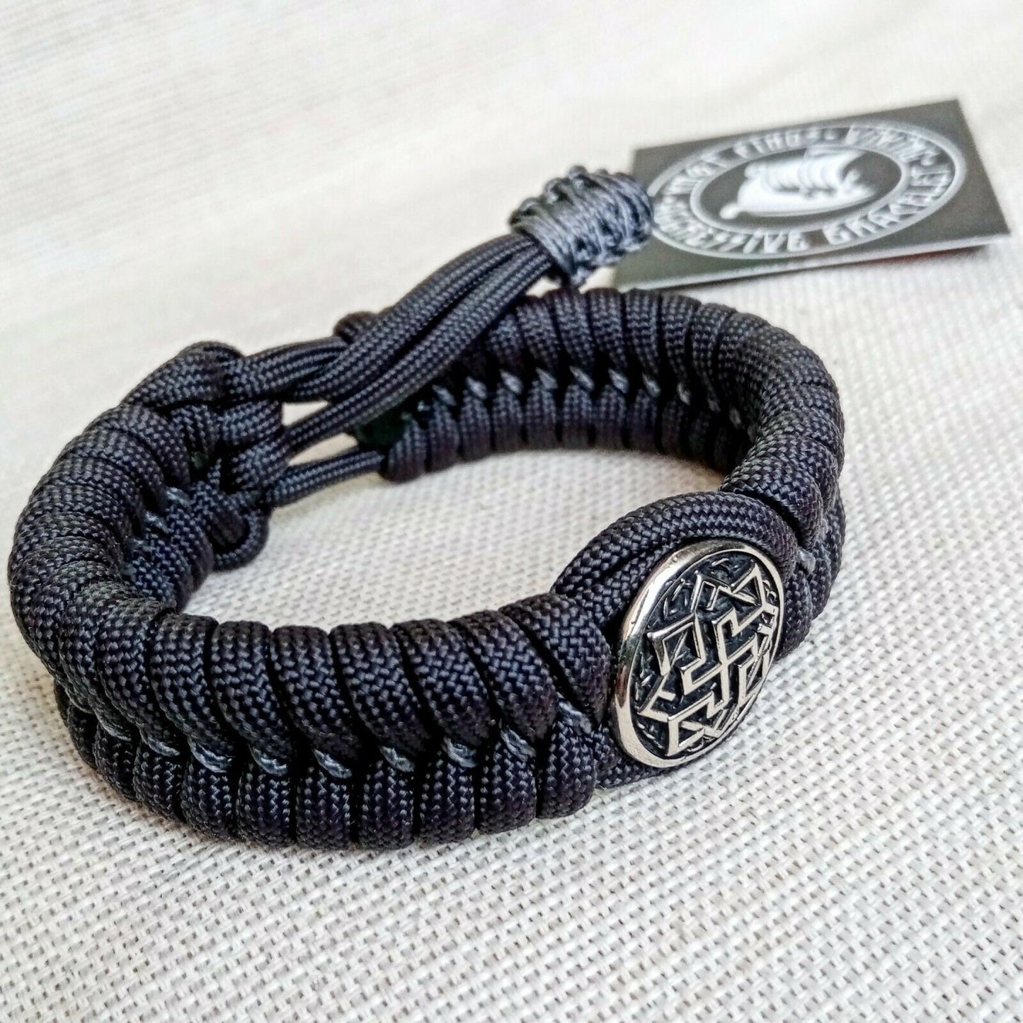 Paracord bracelet with bead VALKYRIE. Mad Max style.