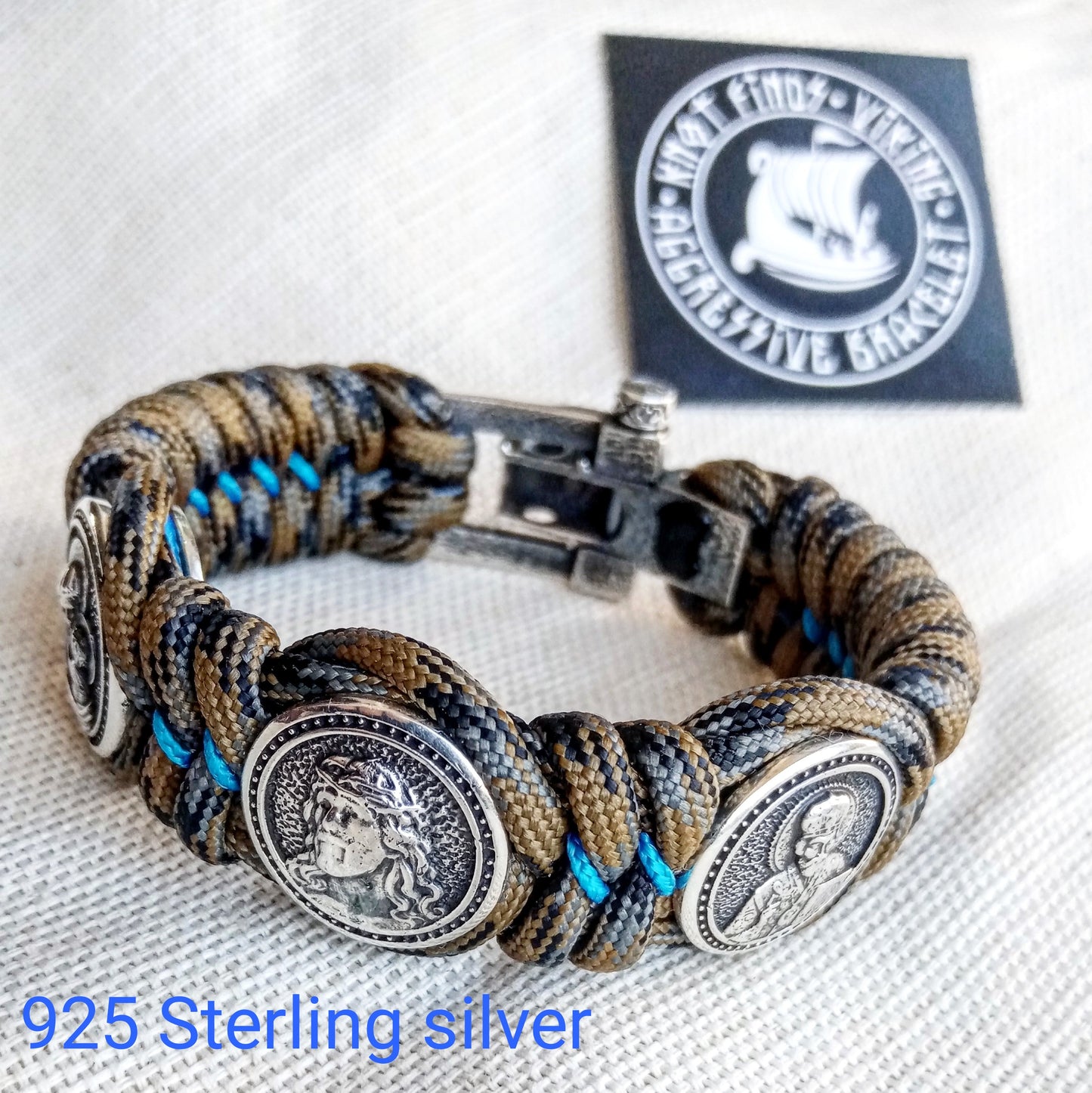 Religious paracord bracelet.Jesus Christ, Saint Nicholas, Virgin Mary. Silver 925 Sterling. Luxury Easter gift.