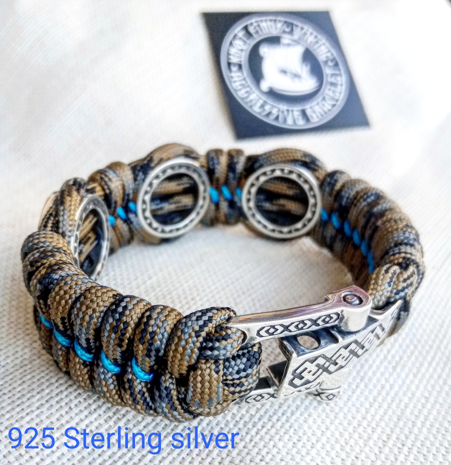 Religious paracord bracelet.Jesus Christ, Saint Nicholas, Virgin Mary. Silver 925 Sterling. Luxury Easter gift.