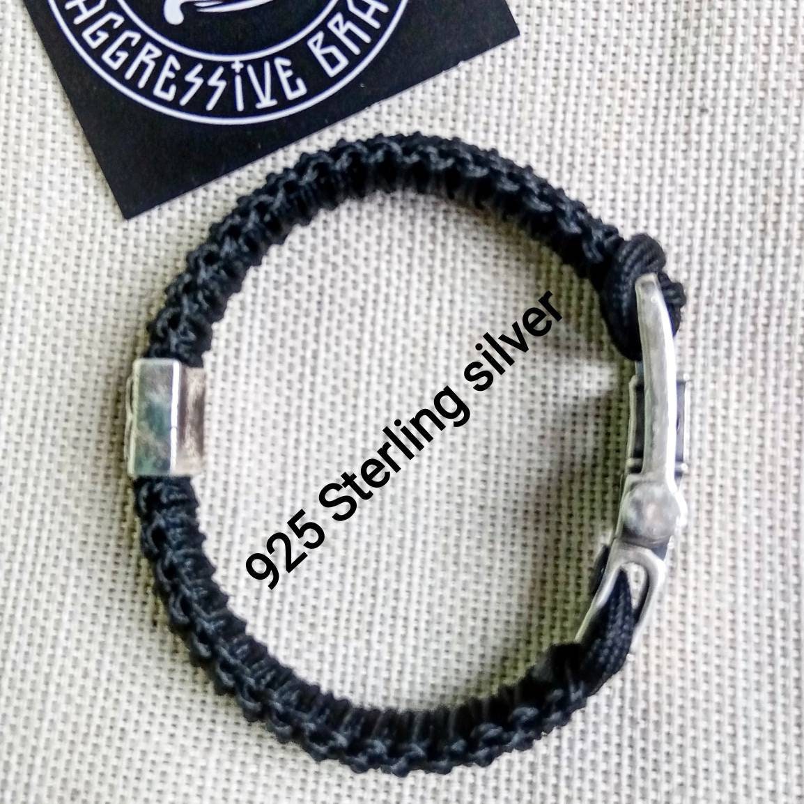 Paracord bracelet. Vikings jewelry for men. Black Celtic bangle.