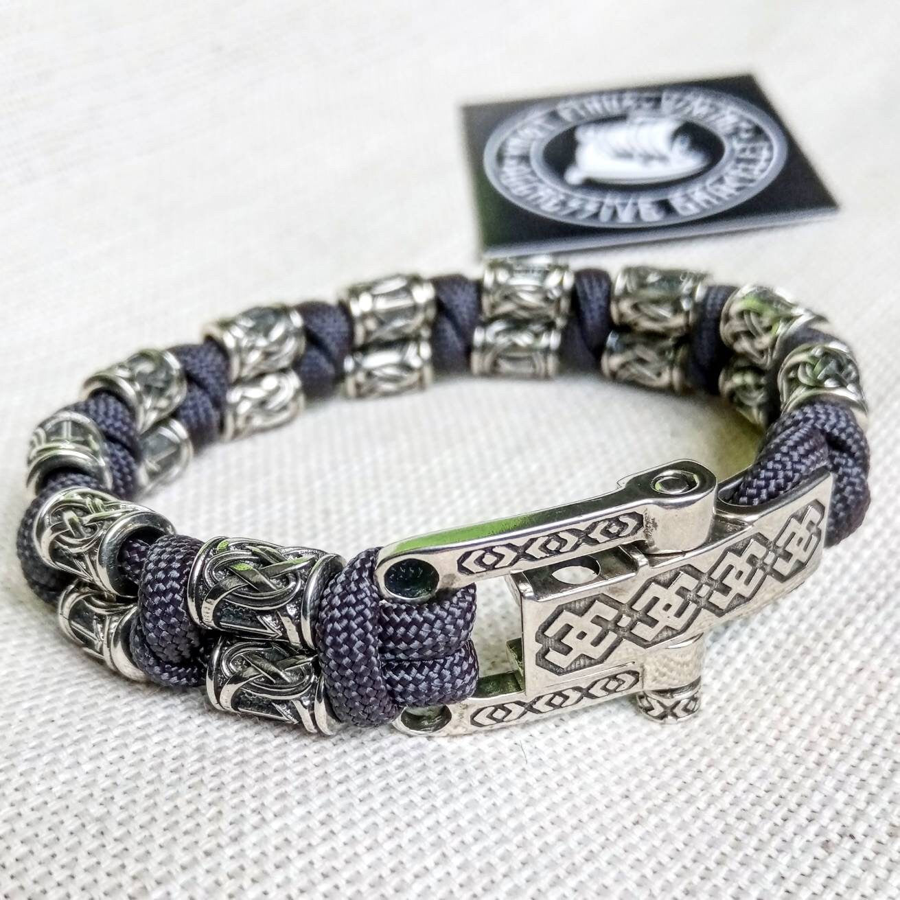 Runic bracelet, viking style. Nordic bangle luxury mens accessory.