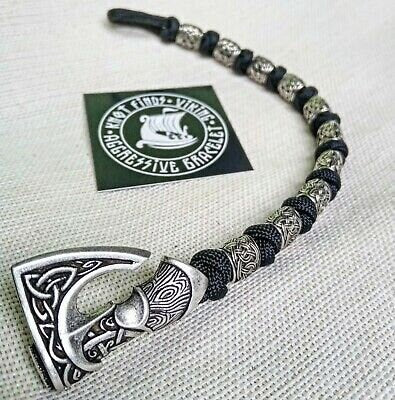 Scandinavian Black bangle. Bracelet with steel beads. Viking jewelry.