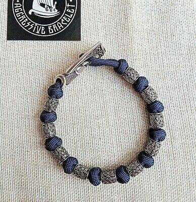 Navy Blue nordic bangle. Mens accessory. Viking jewelry. Paracord bracelet.