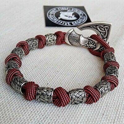 Bloody strip nordic bangle. Mens accessory. Viking jewelry. Paracord bracelet.