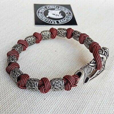 Bloody strip nordic bangle. Mens accessory. Viking jewelry. Paracord bracelet.