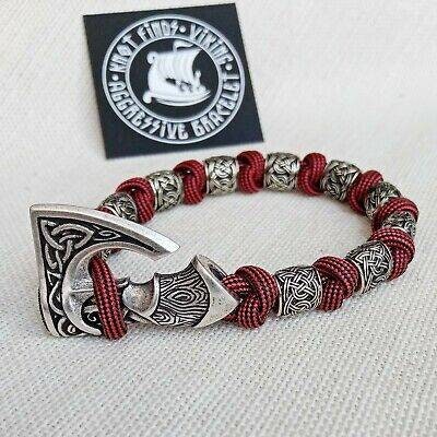 Bloody strip nordic bangle. Mens accessory. Viking jewelry. Paracord bracelet.