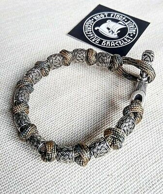 Scandinavian men's bangle. Bracelet with steel beads. Viking jewelry. Luxury accessories.